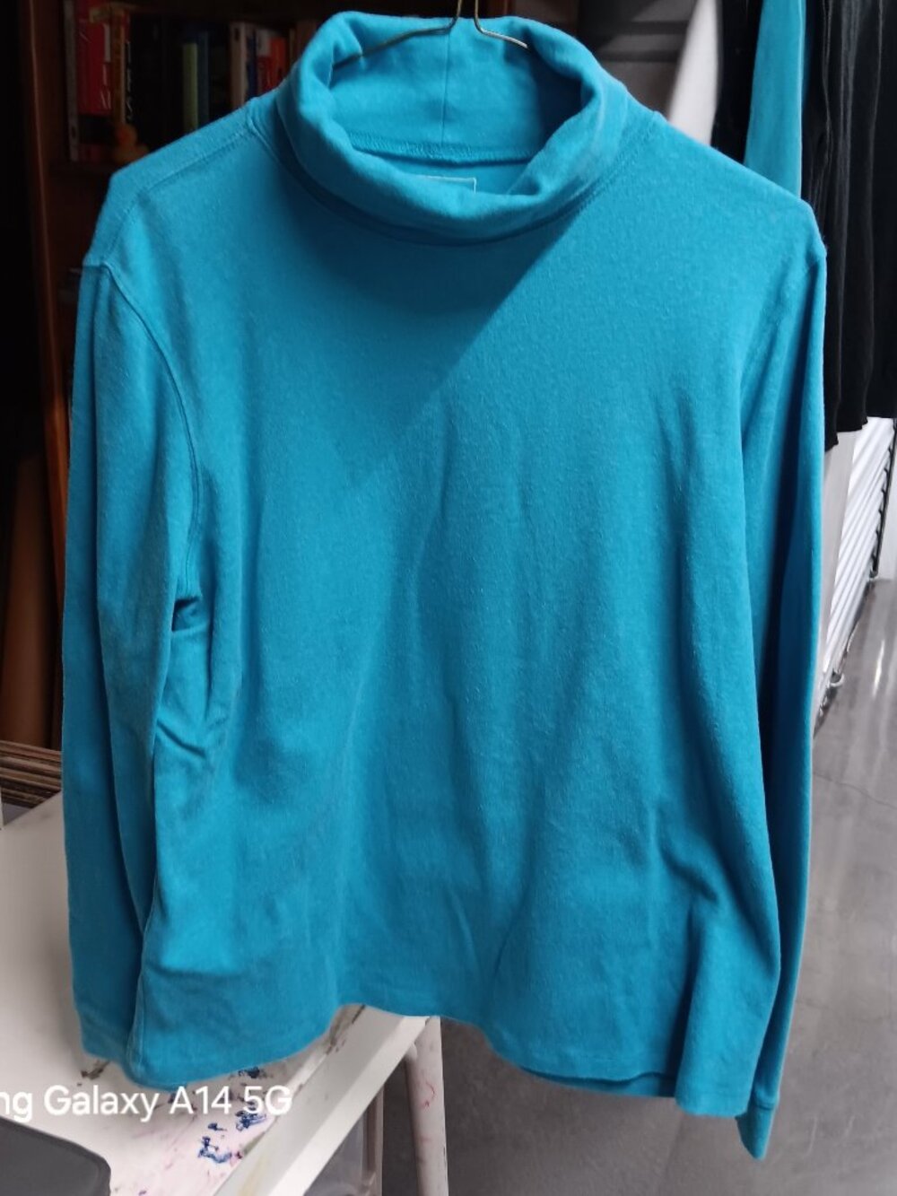 LL Bean Top Turtleneck Cowl Neck X-Large Women’s Teal Green Pullover